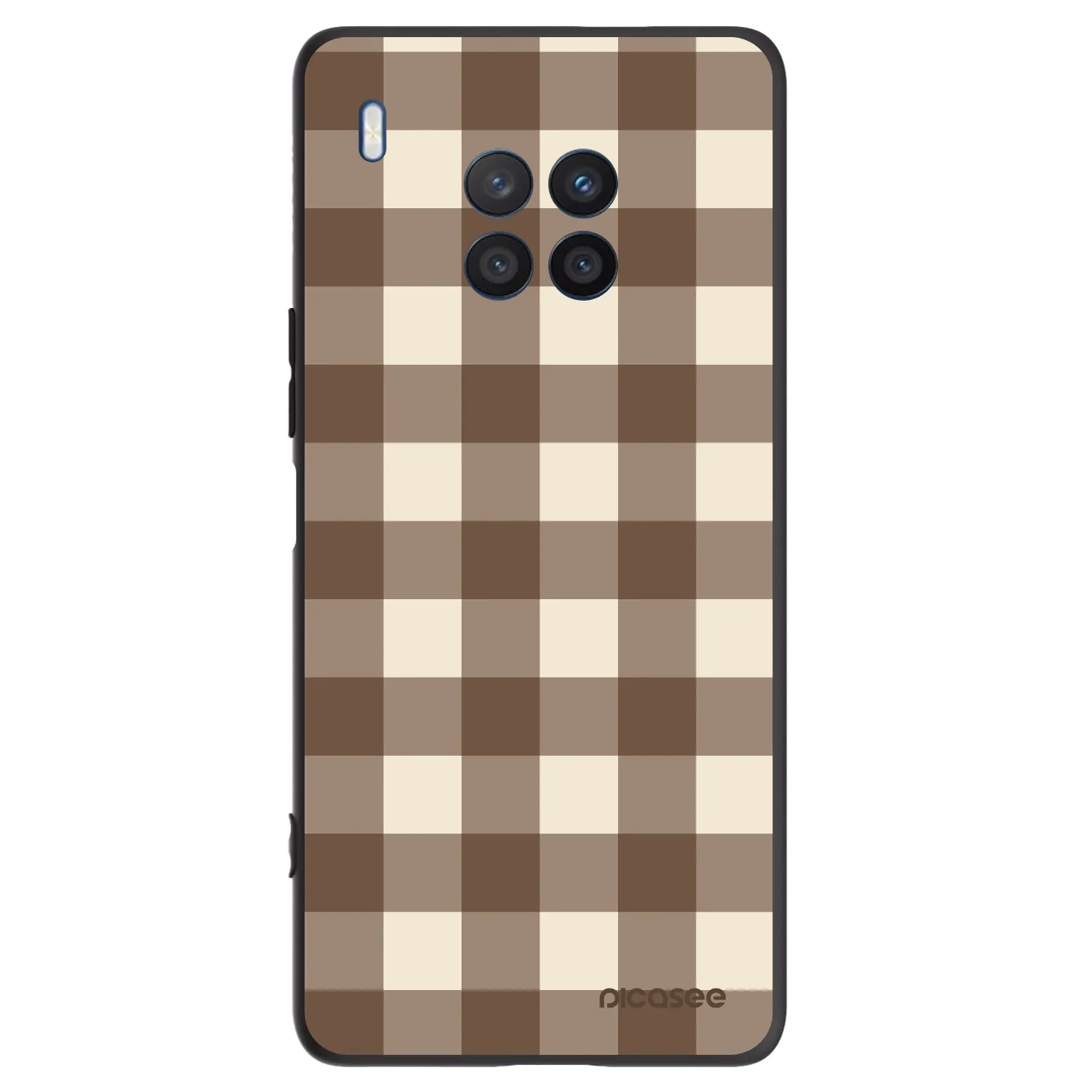 Picasee silikonový černý obal pro Honor 50 Lite - Brown grid