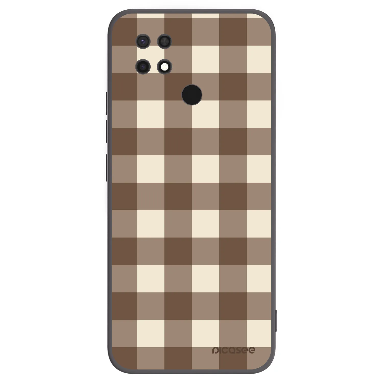 Picasee silikonový černý obal pro Xiaomi Redmi 10C - Brown grid