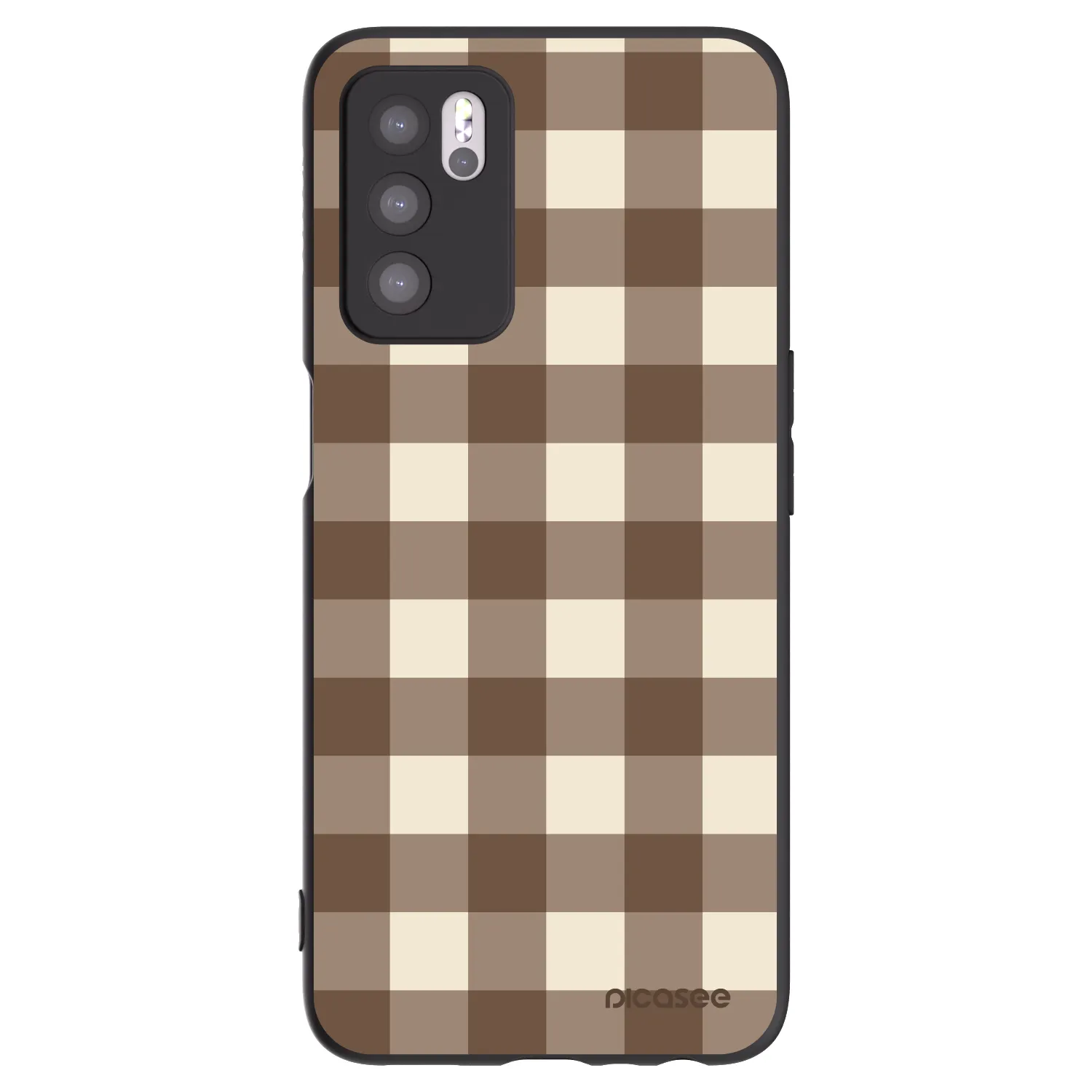 Picasee silikonový černý obal pro OPPO A16s - Brown grid