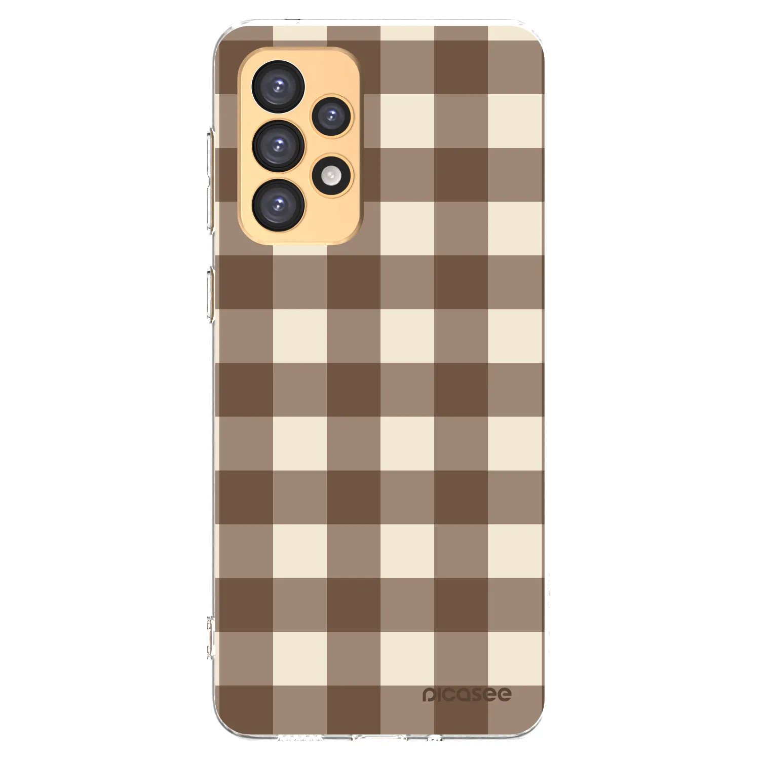 Picasee silikonový průhledný obal pro Samsung Galaxy A33 5G A336 - Brown grid