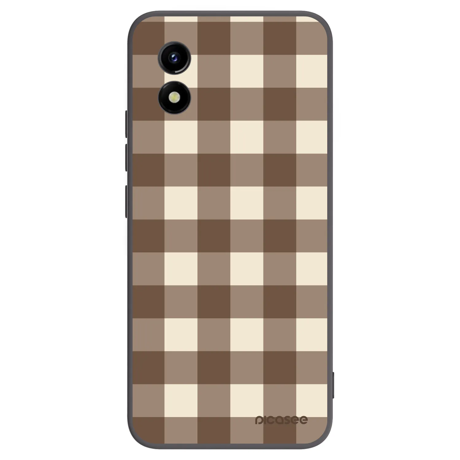 Picasee silikonový černý obal pro Vivo Y01 - Brown grid