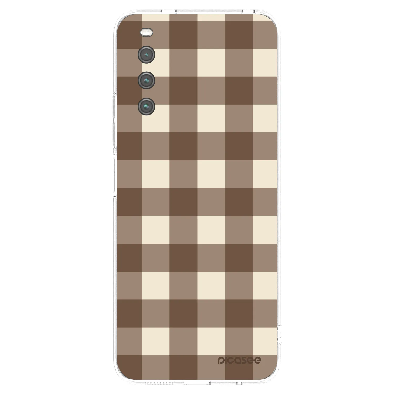 Picasee silikonový průhledný obal pro Sony Xperia 10 IV 5G - Brown grid
