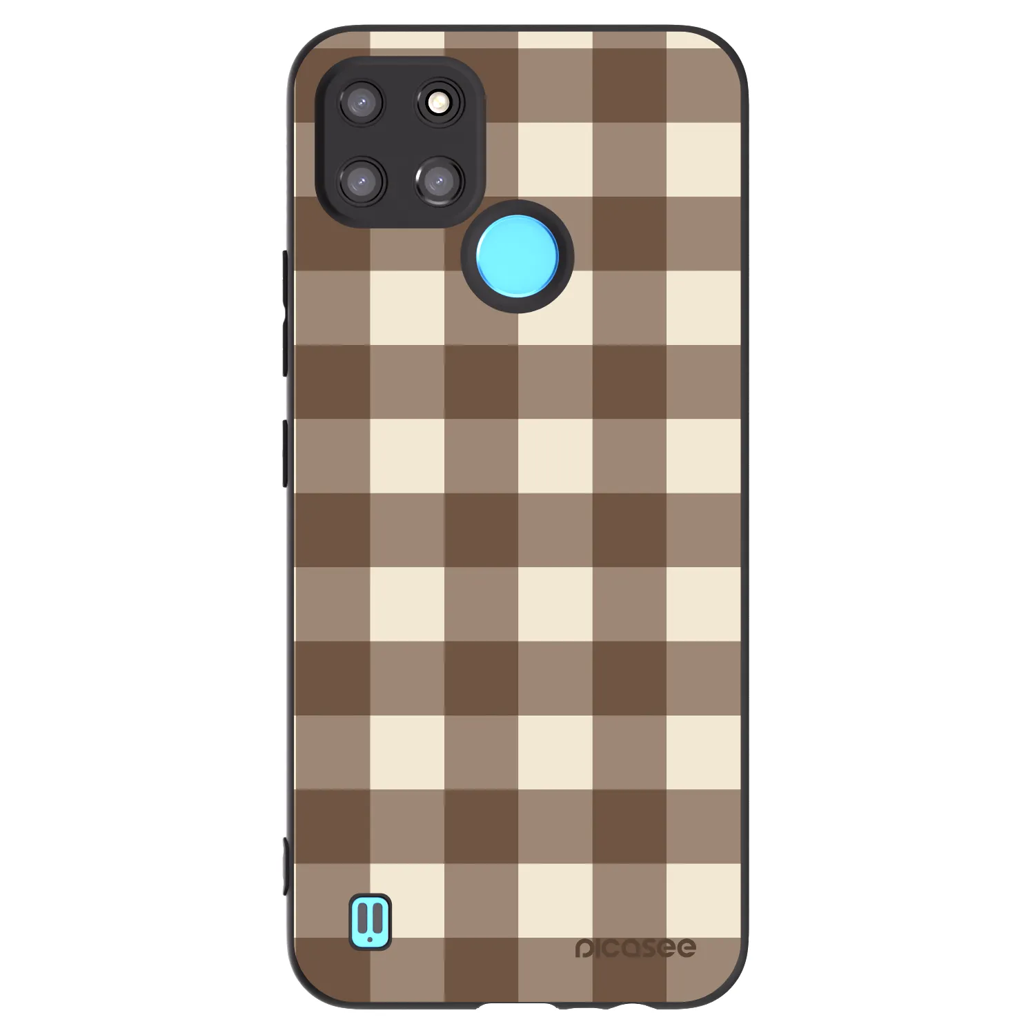 Picasee silikonový černý obal pro Realme C21Y - Brown grid