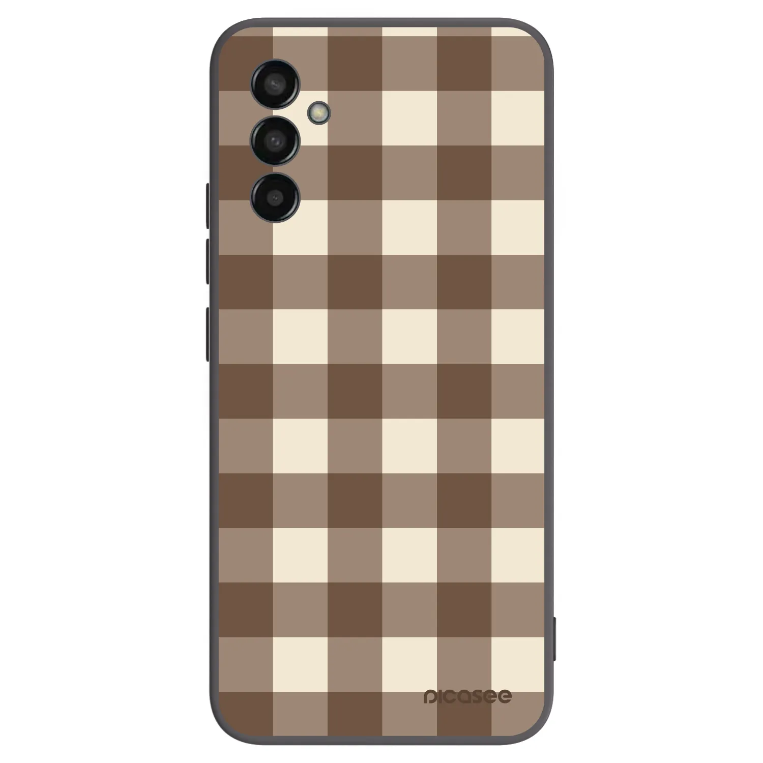 Picasee silikonový černý obal pro Samsung Galaxy M13 M135F - Brown grid
