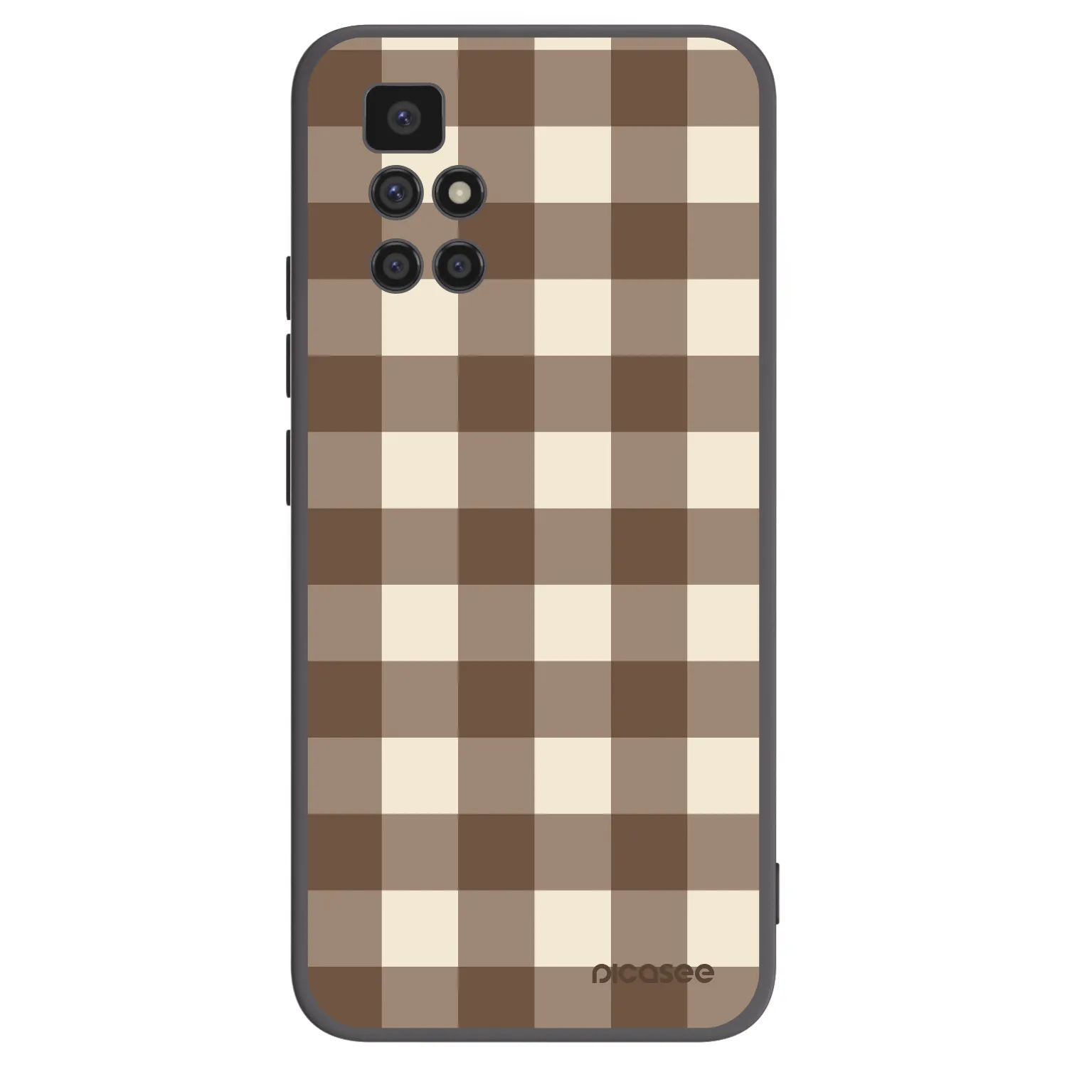 Picasee silikonový černý obal pro Xiaomi Redmi 10 (2022) - Brown grid