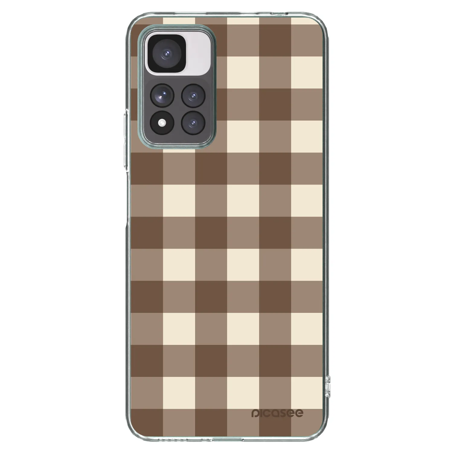 Picasee silikonový průhledný obal pro Xiaomi Redmi Note 11 Pro+ 5G - Brown grid