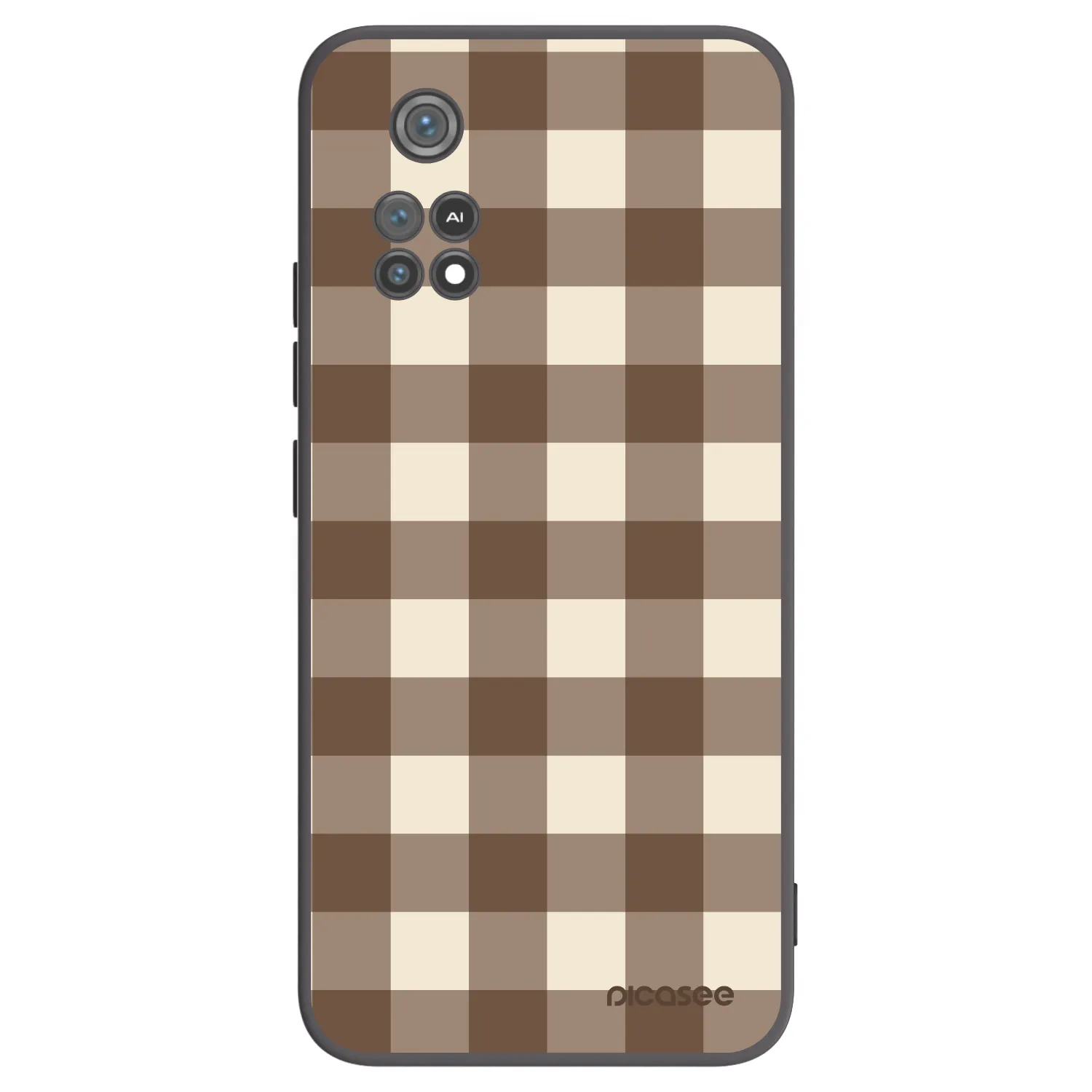 Picasee silikonový černý obal pro Xiaomi Poco M4 Pro - Brown grid