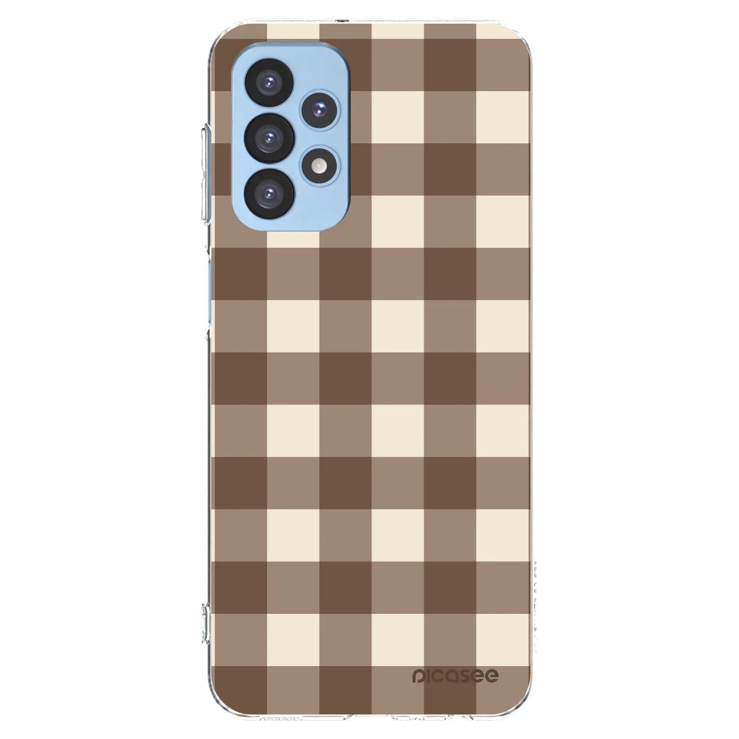 Picasee silikonový průhledný obal pro Samsung Galaxy A23 A235F 4G - Brown grid