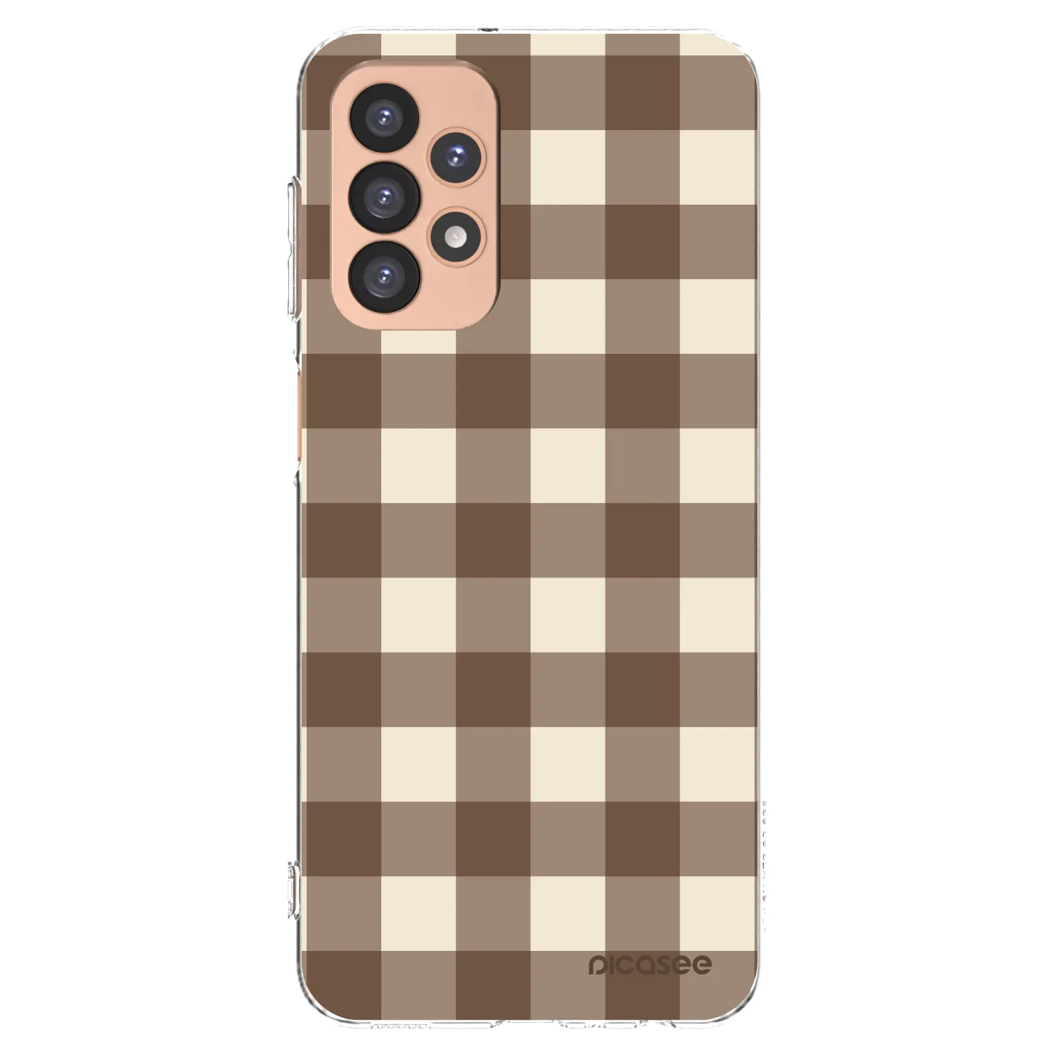 Picasee silikonový průhledný obal pro Samsung Galaxy A23 A236B 5G - Brown grid