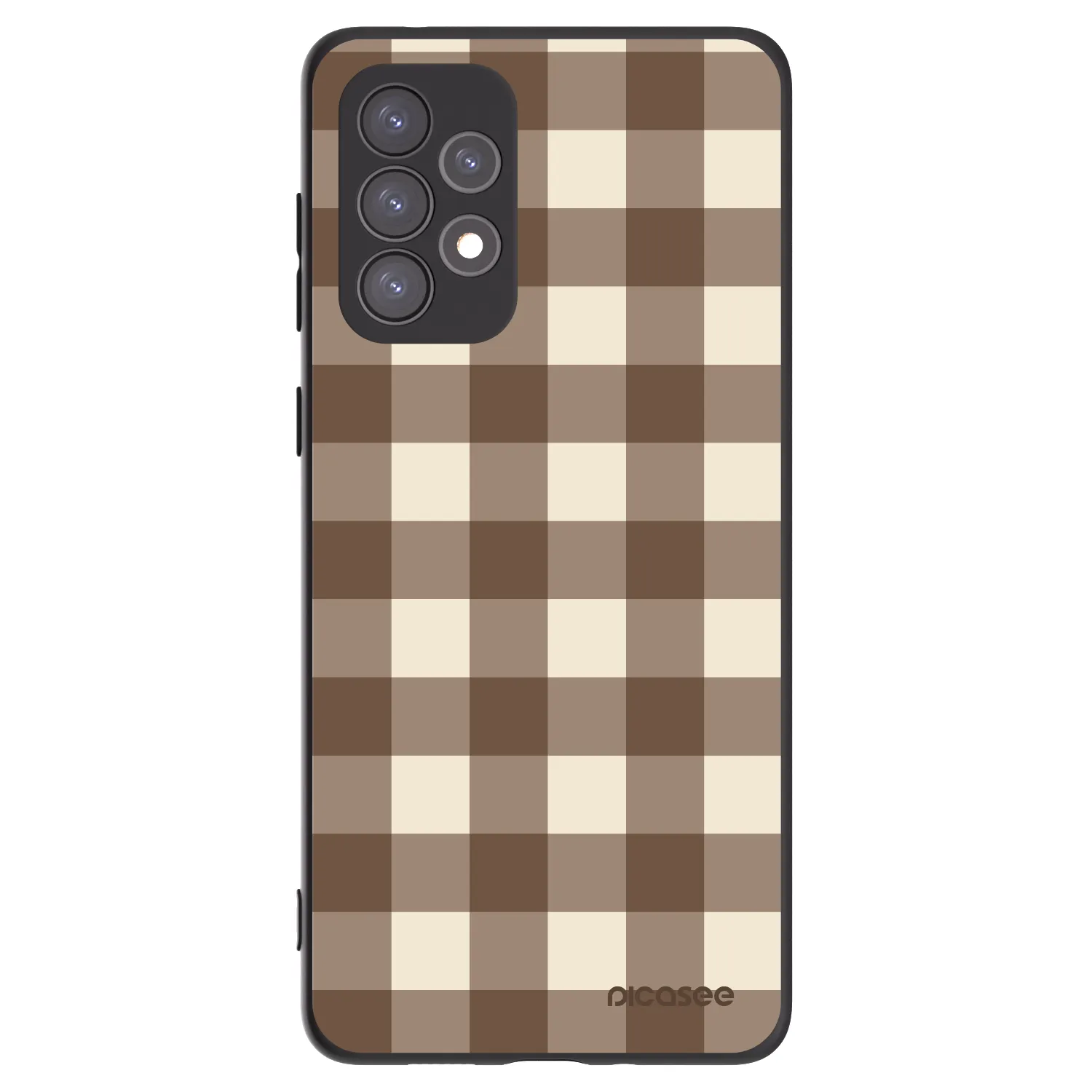Picasee silikonový černý obal pro Samsung Galaxy A73 5G - Brown grid