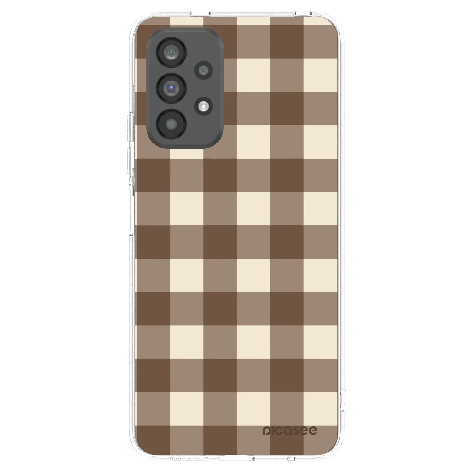 Picasee silikonový průhledný obal pro Samsung Galaxy A73 5G - Brown grid
