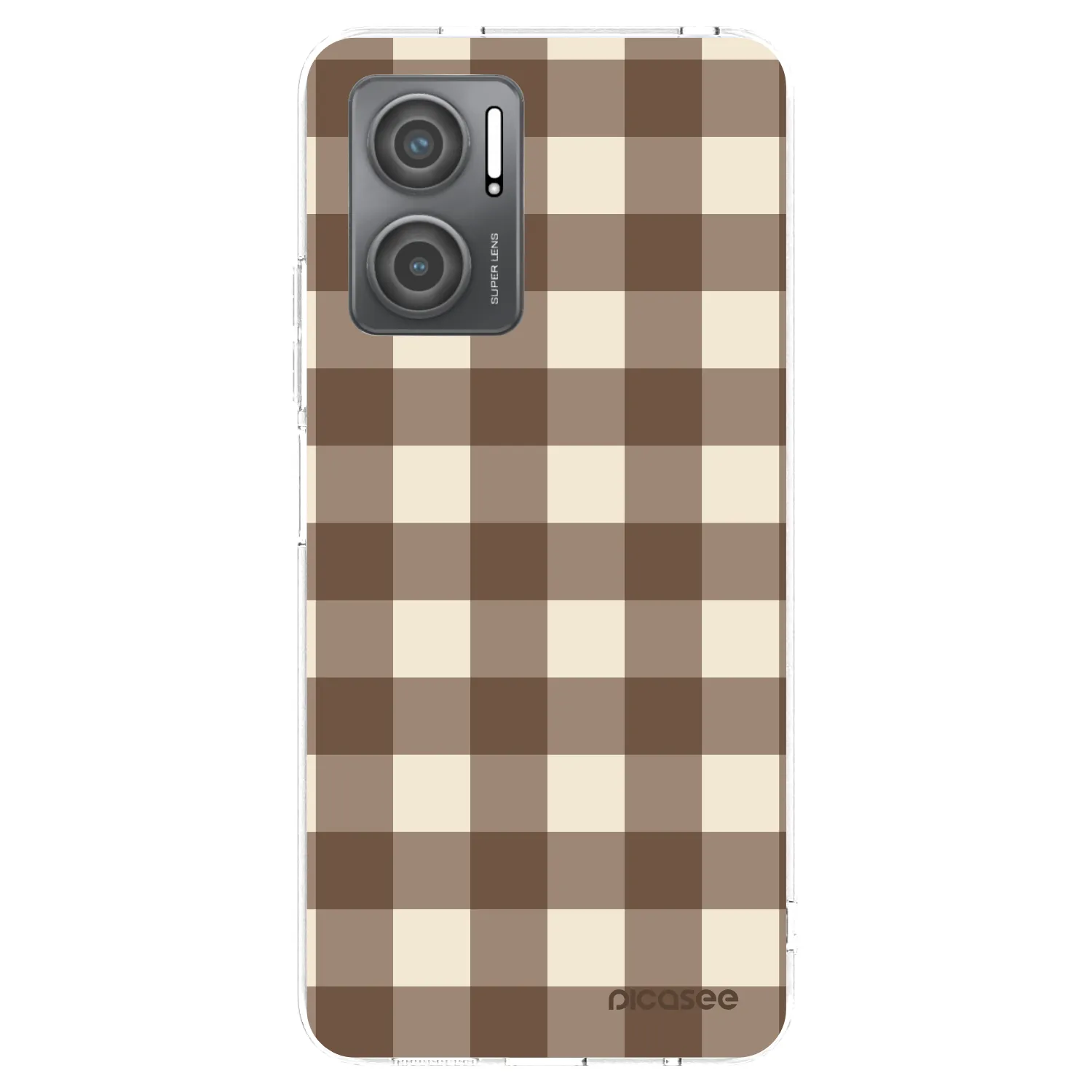 Picasee silikonový průhledný obal pro Xiaomi Redmi 10 5G - Brown grid