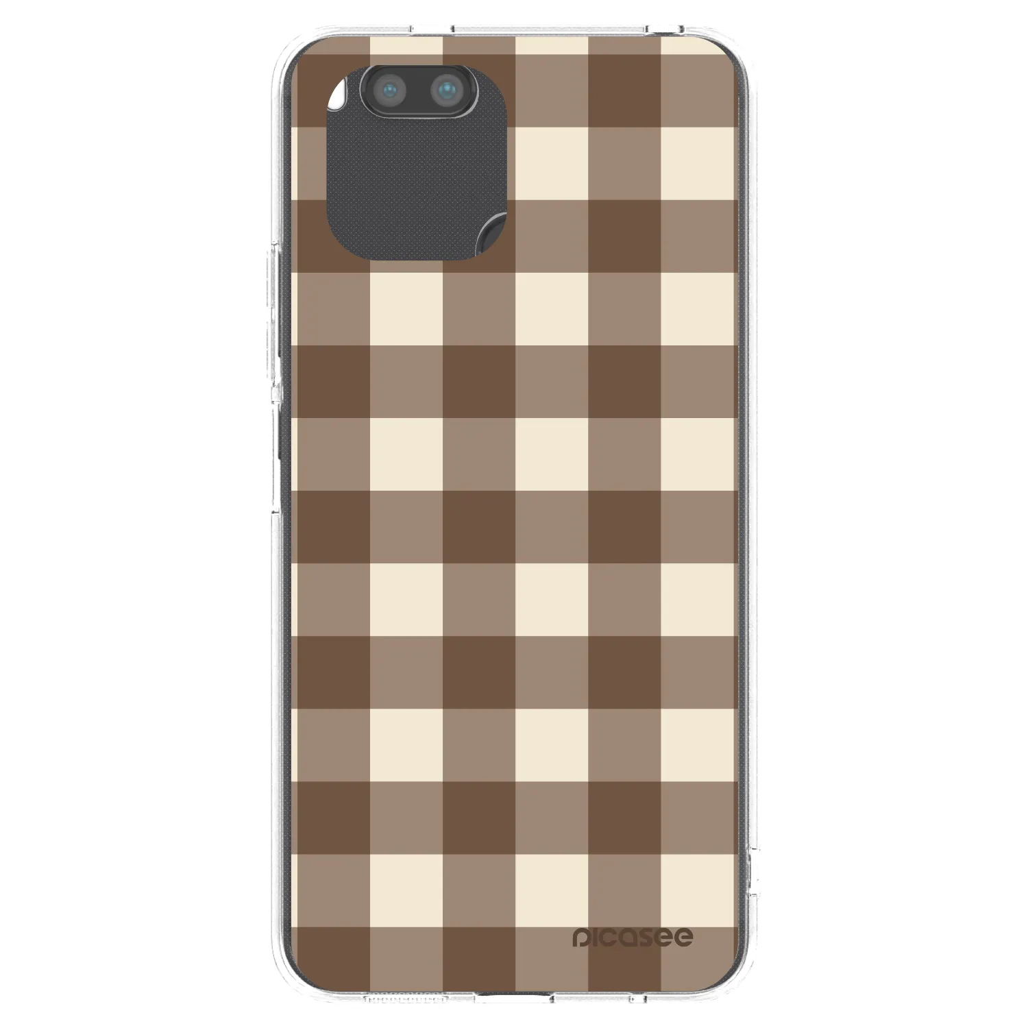 Picasee silikonový průhledný obal pro Xiaomi Redmi A1 - Brown grid