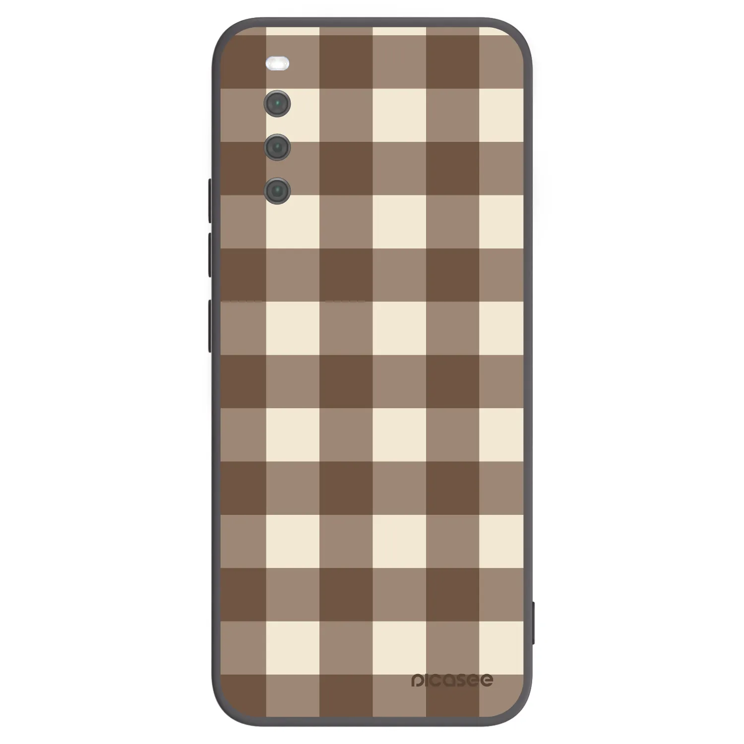 Picasee silikonový černý obal pro Sony Xperia 10 III - Brown grid