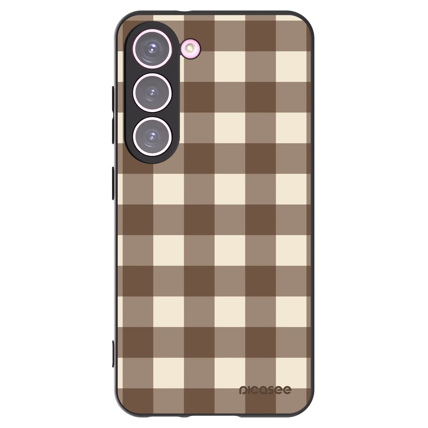 Picasee silikonový černý obal pro Samsung Galaxy S23 5G - Brown grid