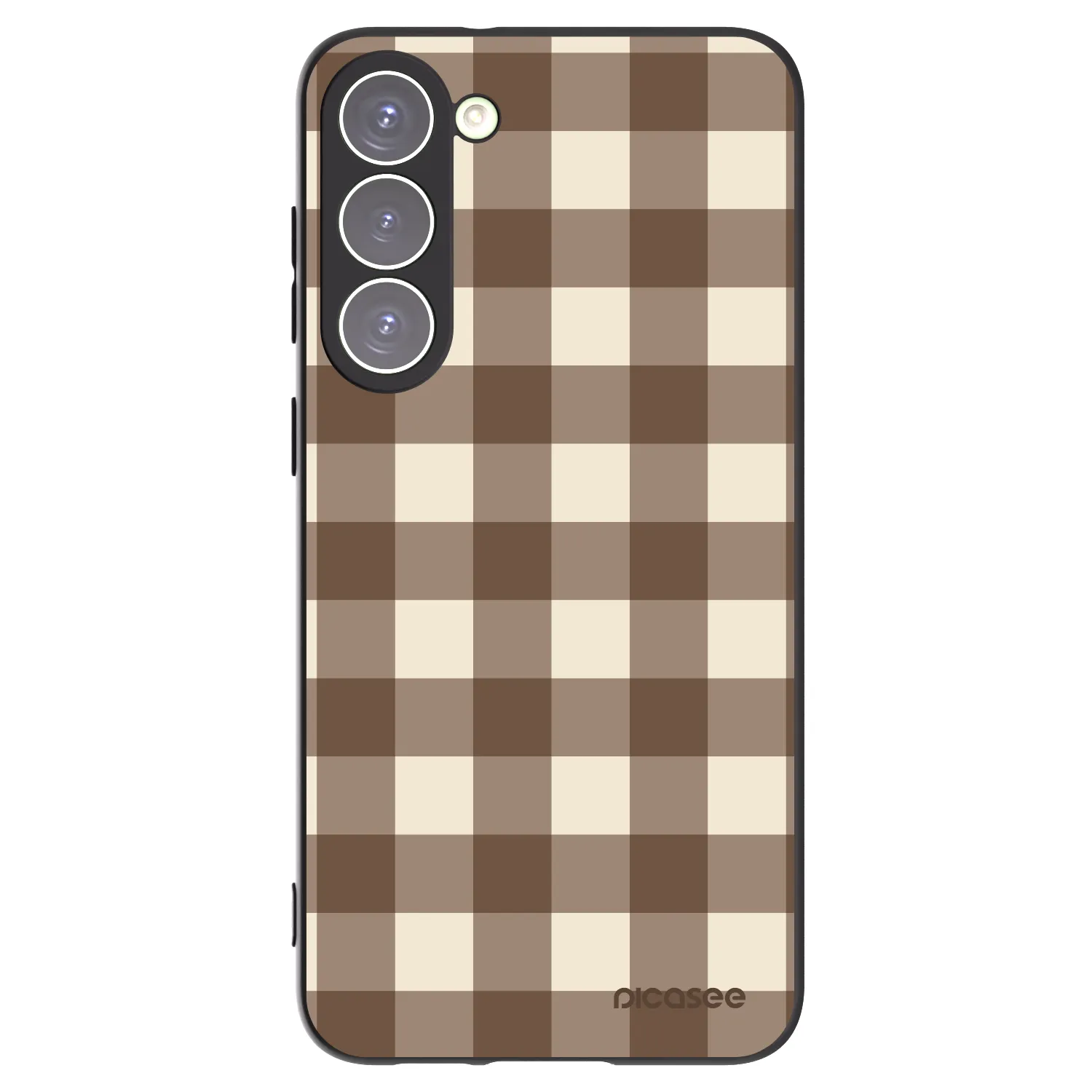 Picasee silikonový černý obal pro Samsung Galaxy S23+ 5G - Brown grid