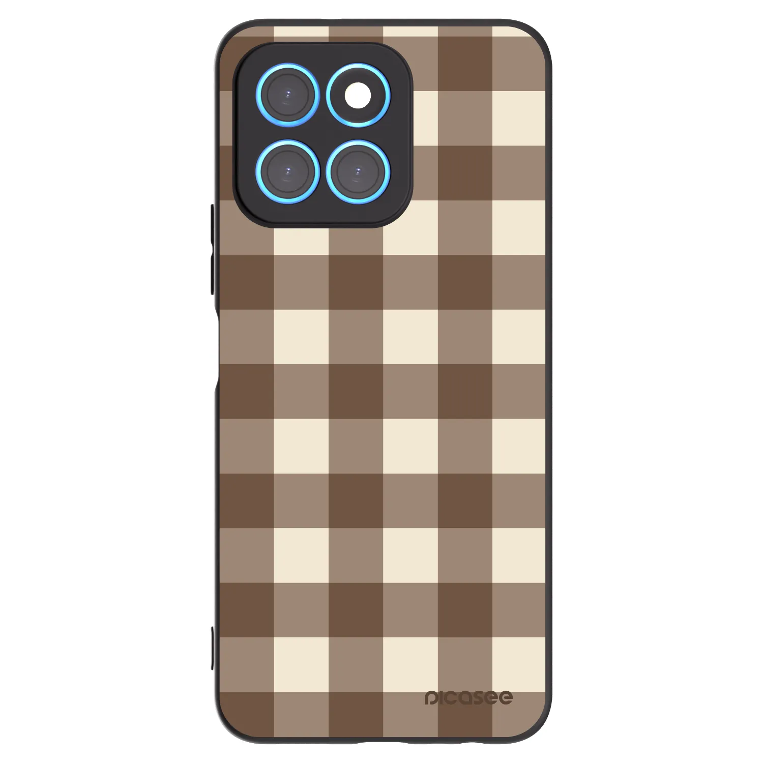 Picasee silikonový černý obal pro Honor X8 5G - Brown grid