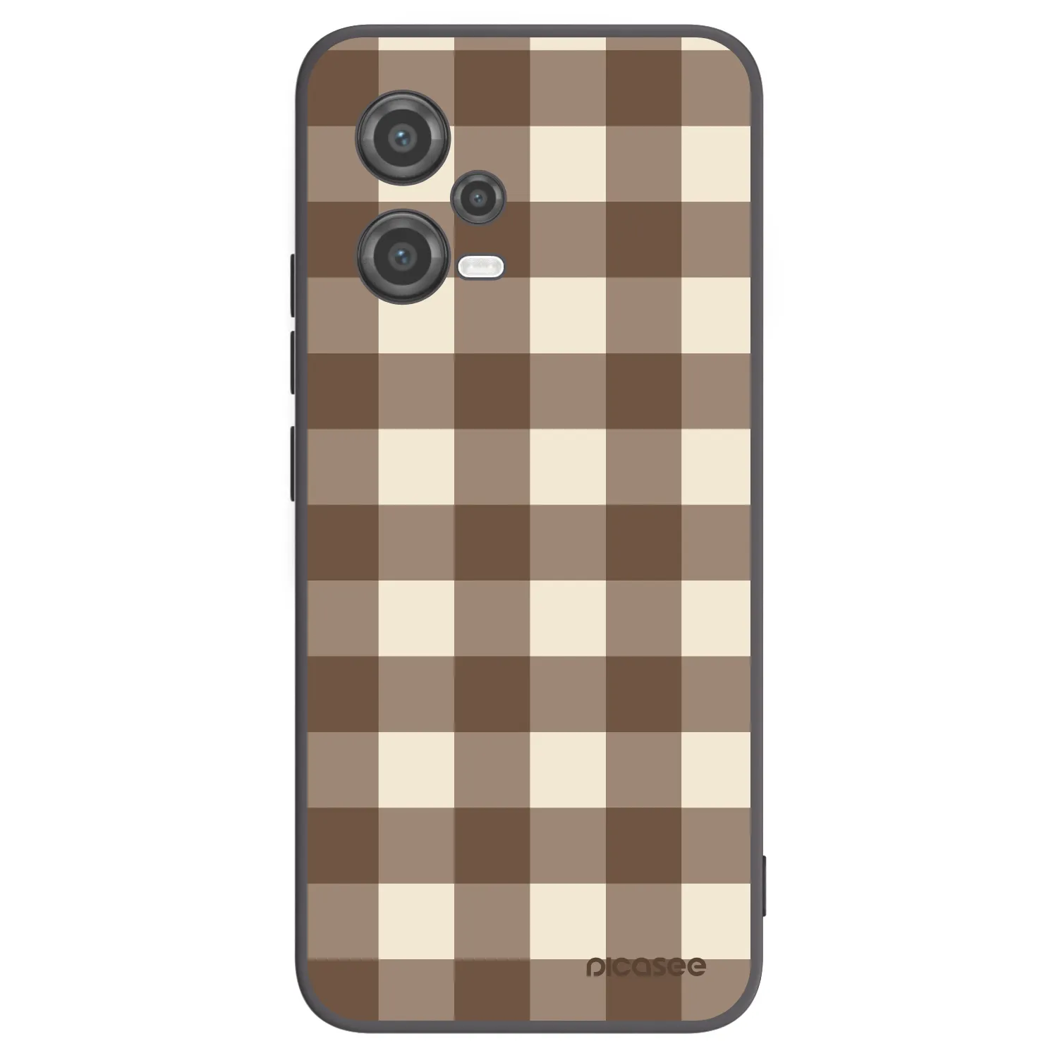Picasee silikonový černý obal pro Xiaomi Poco X5 - Brown grid