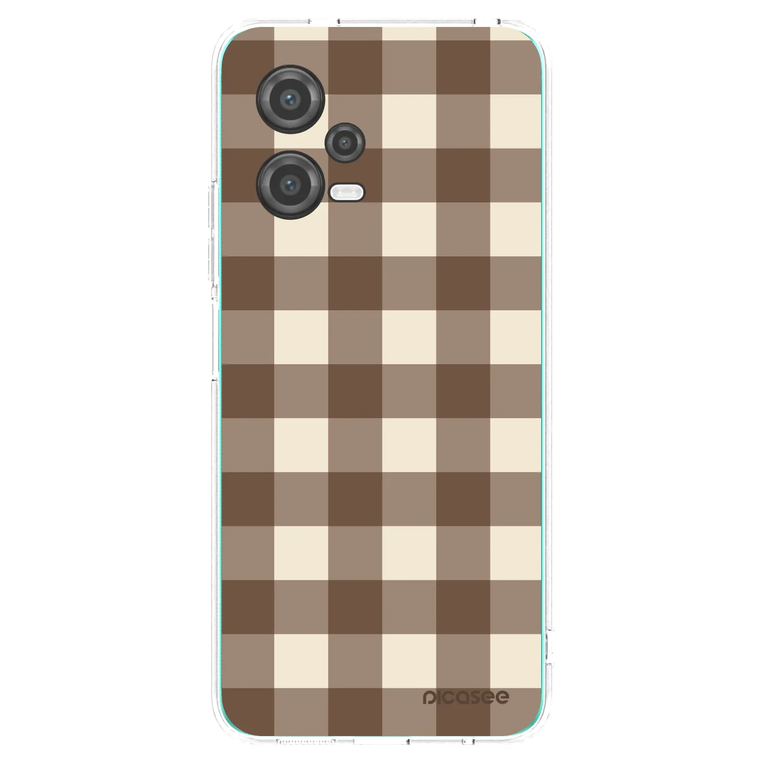 Picasee silikonový průhledný obal pro Xiaomi Poco X5 - Brown grid