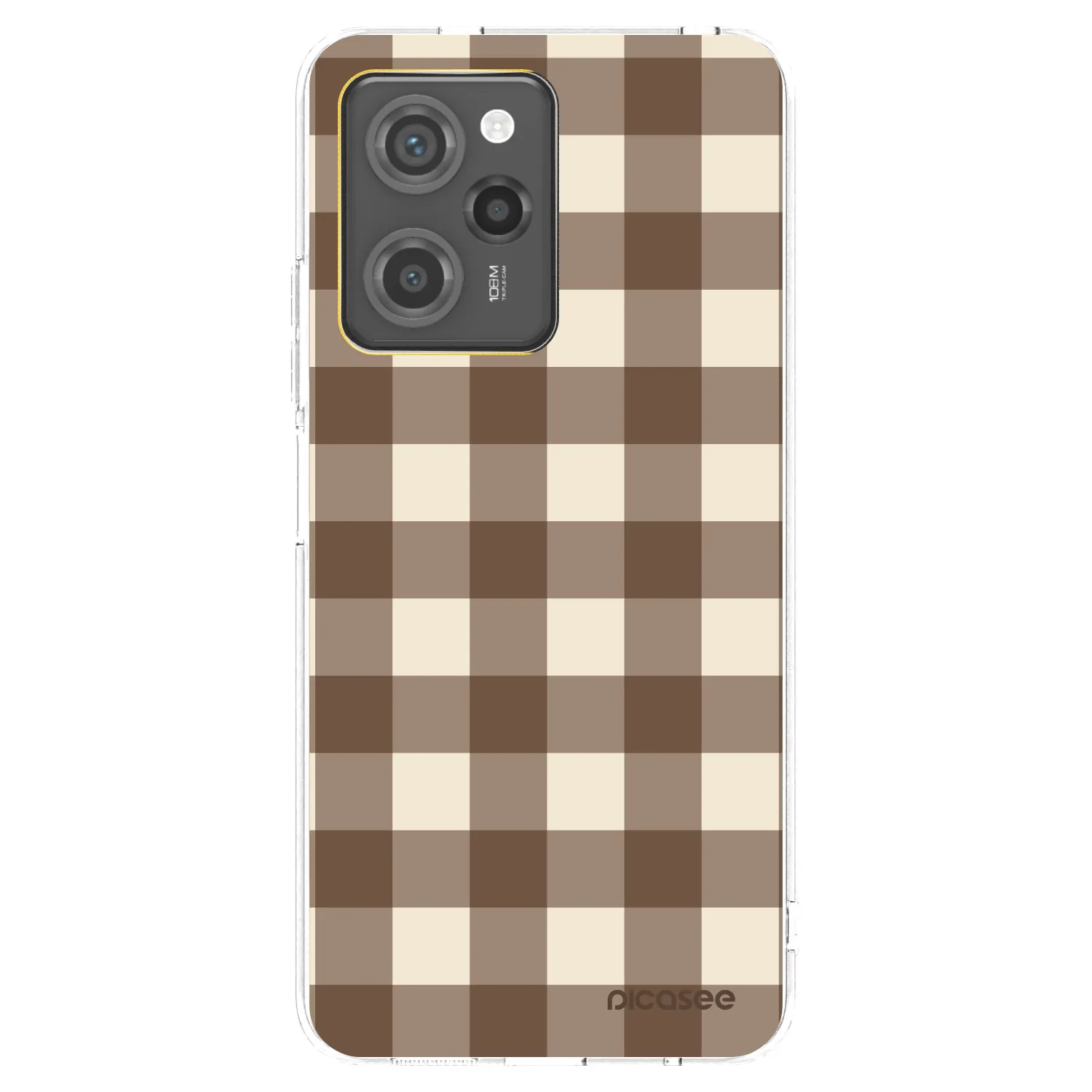 Picasee silikonový průhledný obal pro Xiaomi Poco X5 Pro - Brown grid