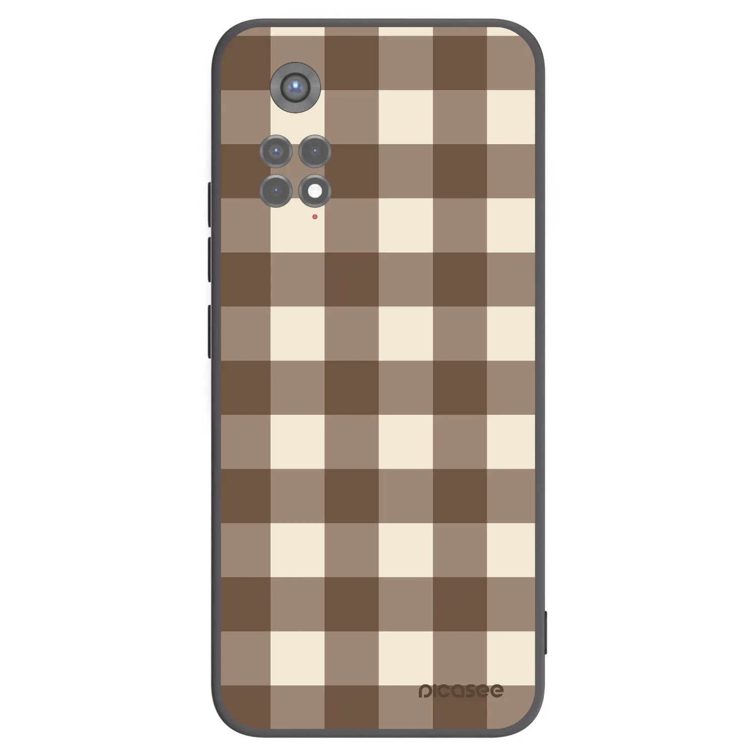 Picasee silikonový černý obal pro Xiaomi Redmi Note 11S 5G - Brown grid