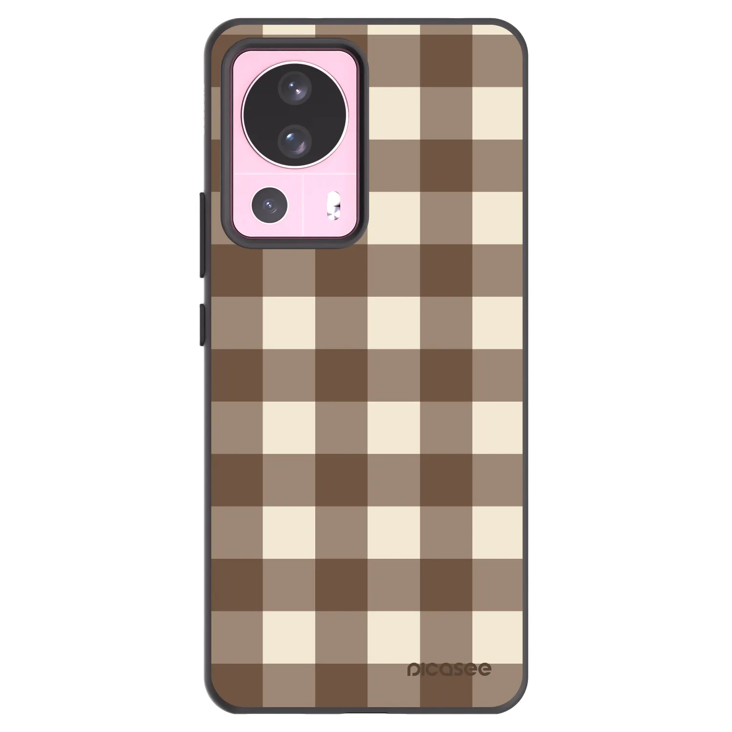 Picasee silikonový černý obal pro Xiaomi 13 Lite - Brown grid