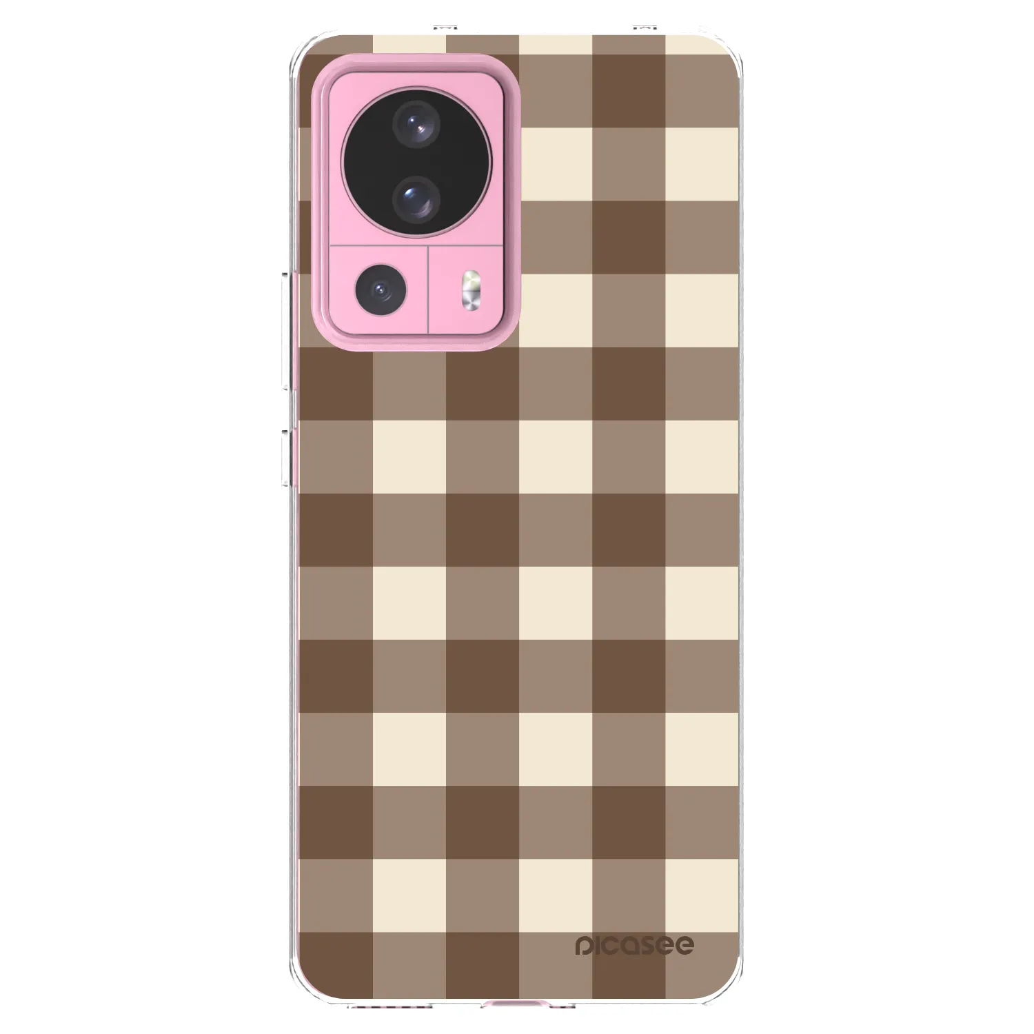 Picasee silikonový průhledný obal pro Xiaomi 13 Lite - Brown grid