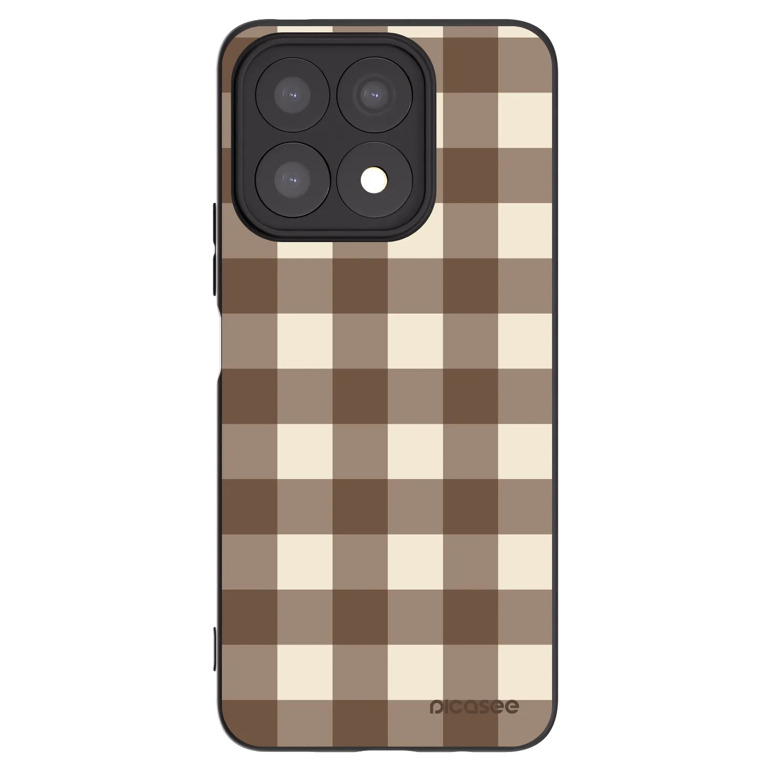 Picasee silikonový černý obal pro Honor X8a - Brown grid