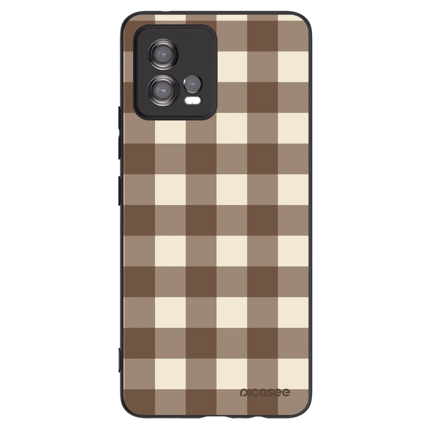 Picasee silikonový černý obal pro Motorola Moto G72 - Brown grid