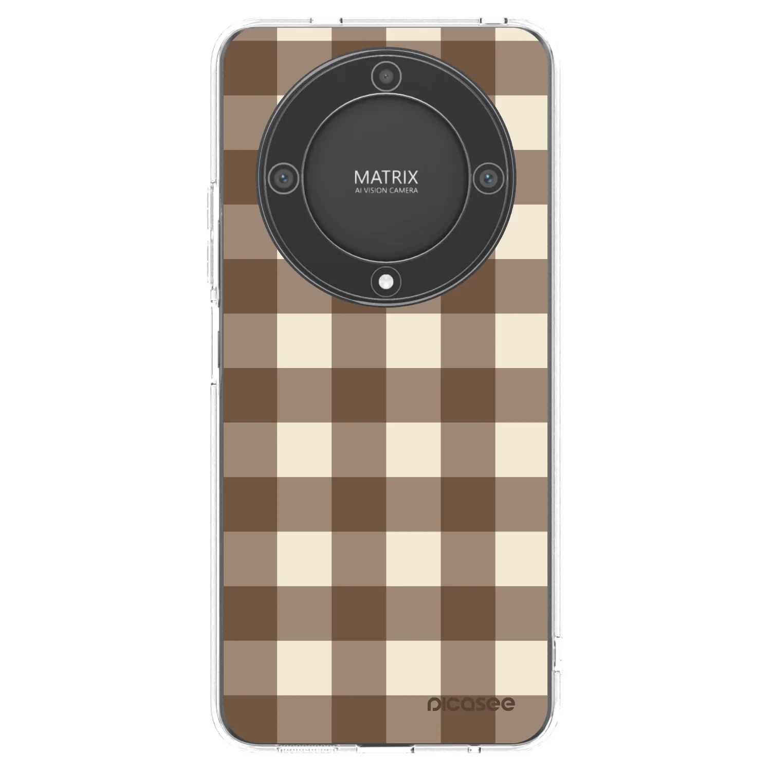 Picasee silikonový průhledný obal pro Honor Magic5 Lite 5G - Brown grid