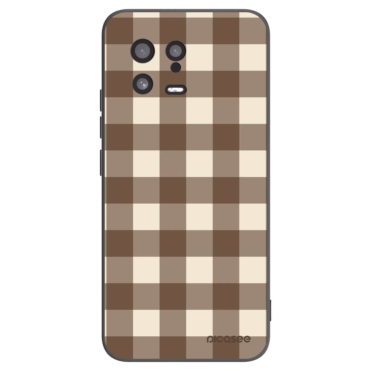 Picasee silikonový černý obal pro Xiaomi 13 - Brown grid