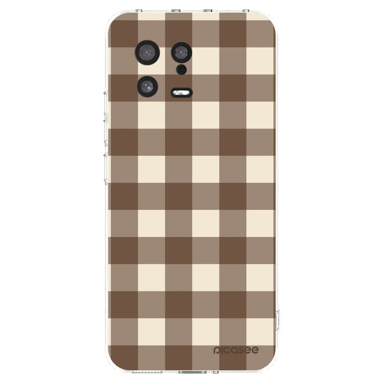 Picasee silikonový průhledný obal pro Xiaomi 13 - Brown grid