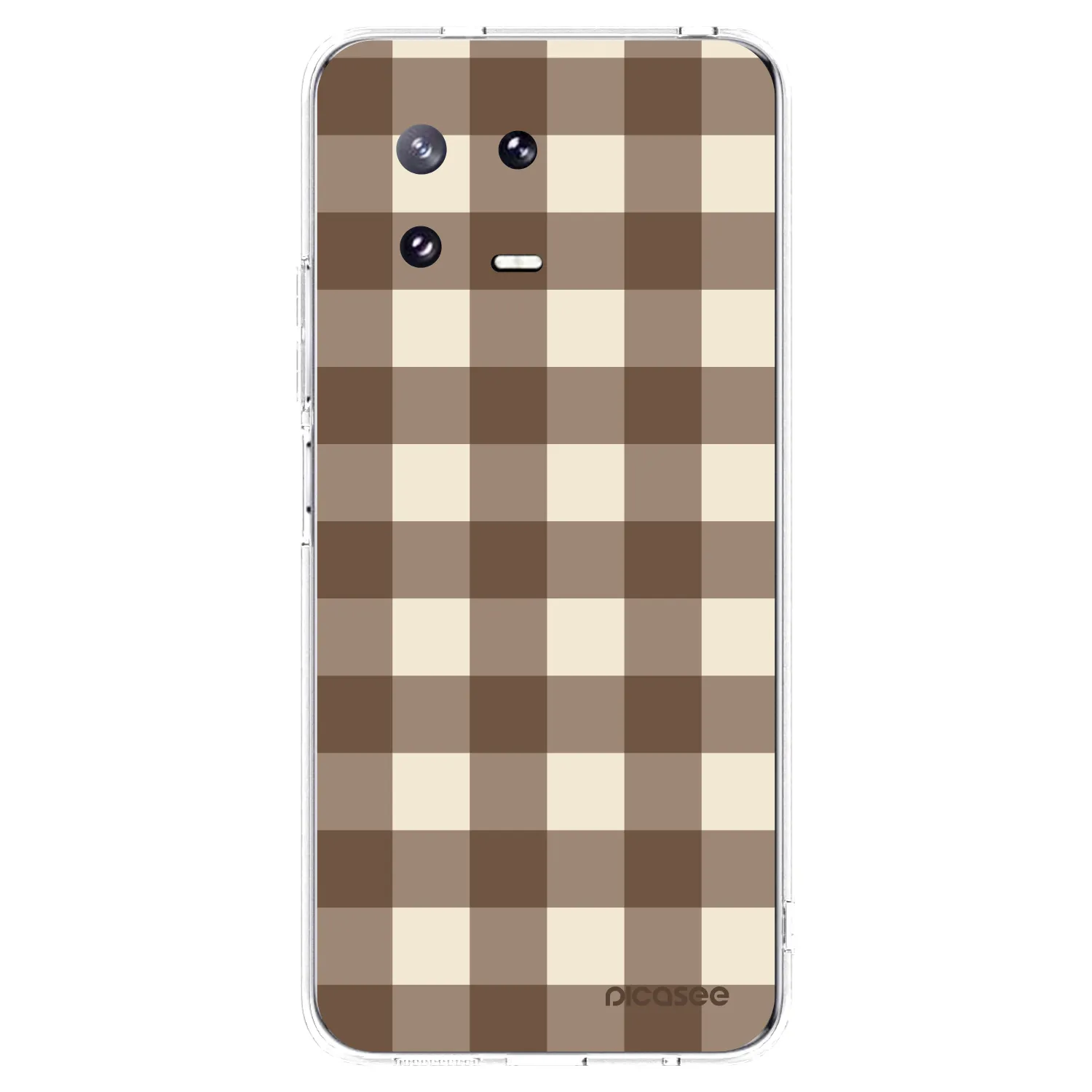 Picasee silikonový průhledný obal pro Xiaomi 13 Pro - Brown grid
