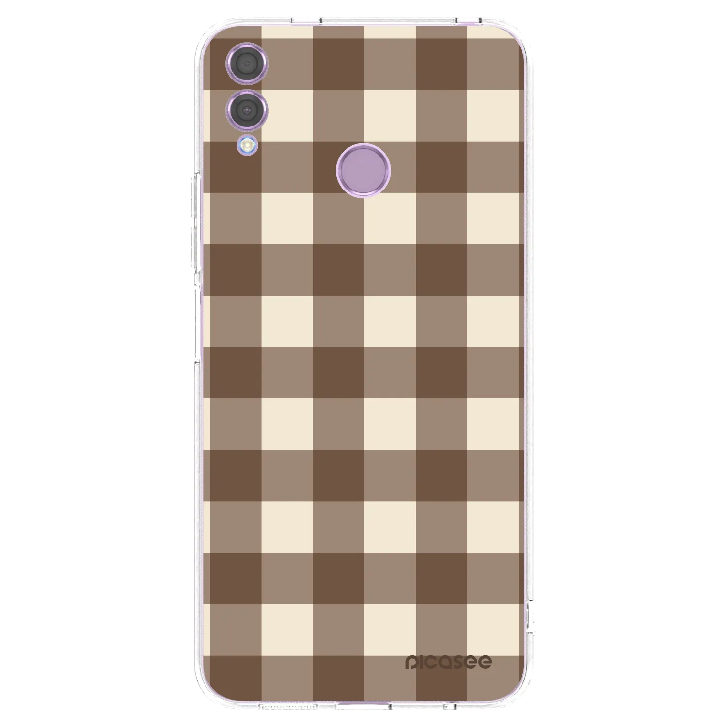 Picasee silikonový průhledný obal pro Honor 8X - Brown grid