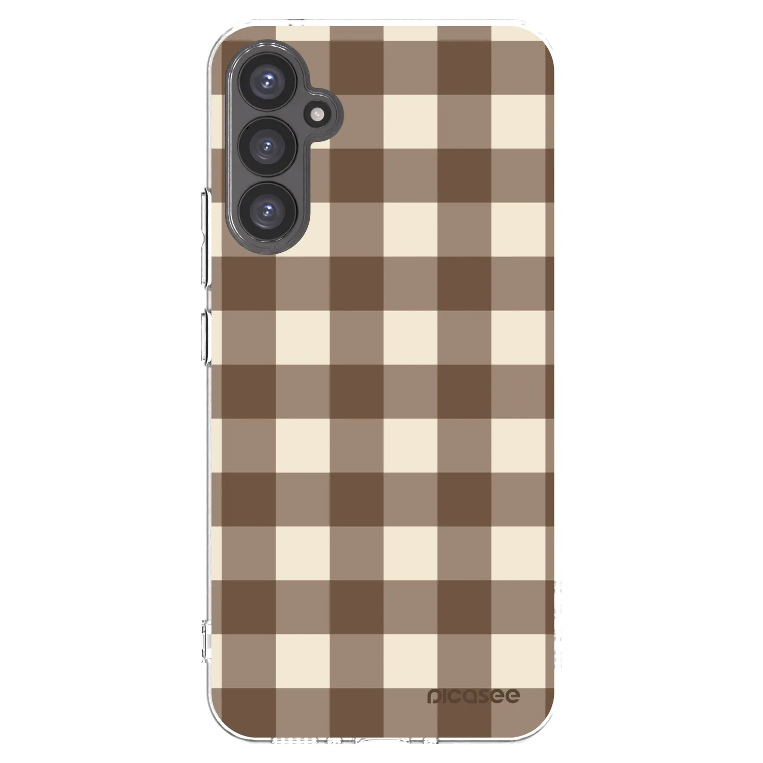 Picasee silikonový průhledný obal pro Samsung Galaxy A34 5G A346B - Brown grid