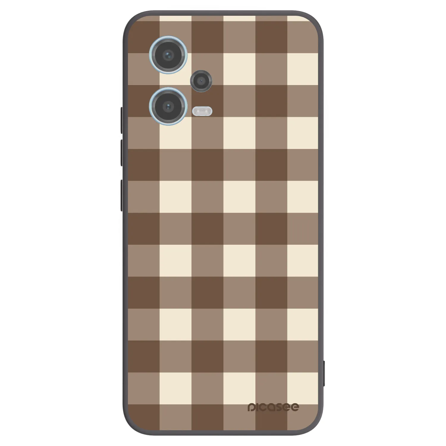 Picasee silikonový černý obal pro Xiaomi Redmi Note 12 5G - Brown grid