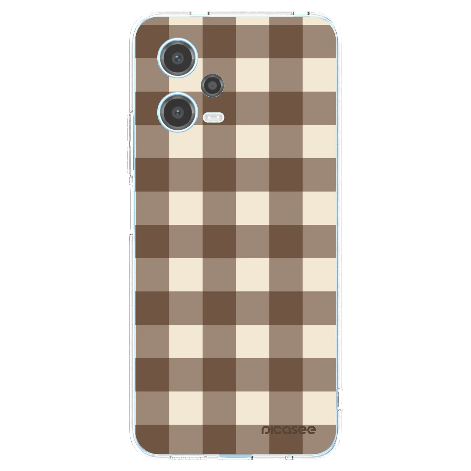 Picasee silikonový průhledný obal pro Xiaomi Redmi Note 12 5G - Brown grid