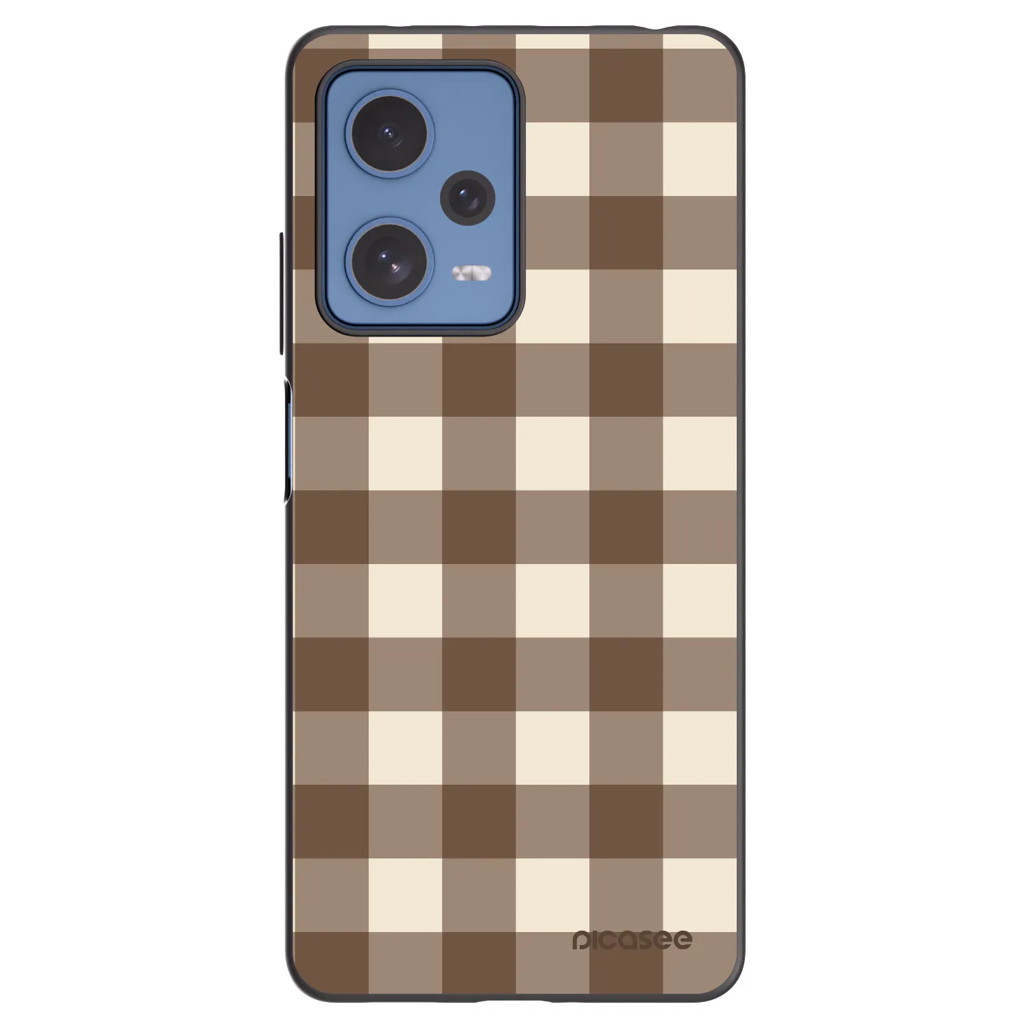 Picasee silikonový černý obal pro Xiaomi Redmi Note 12 Pro 5G - Brown grid