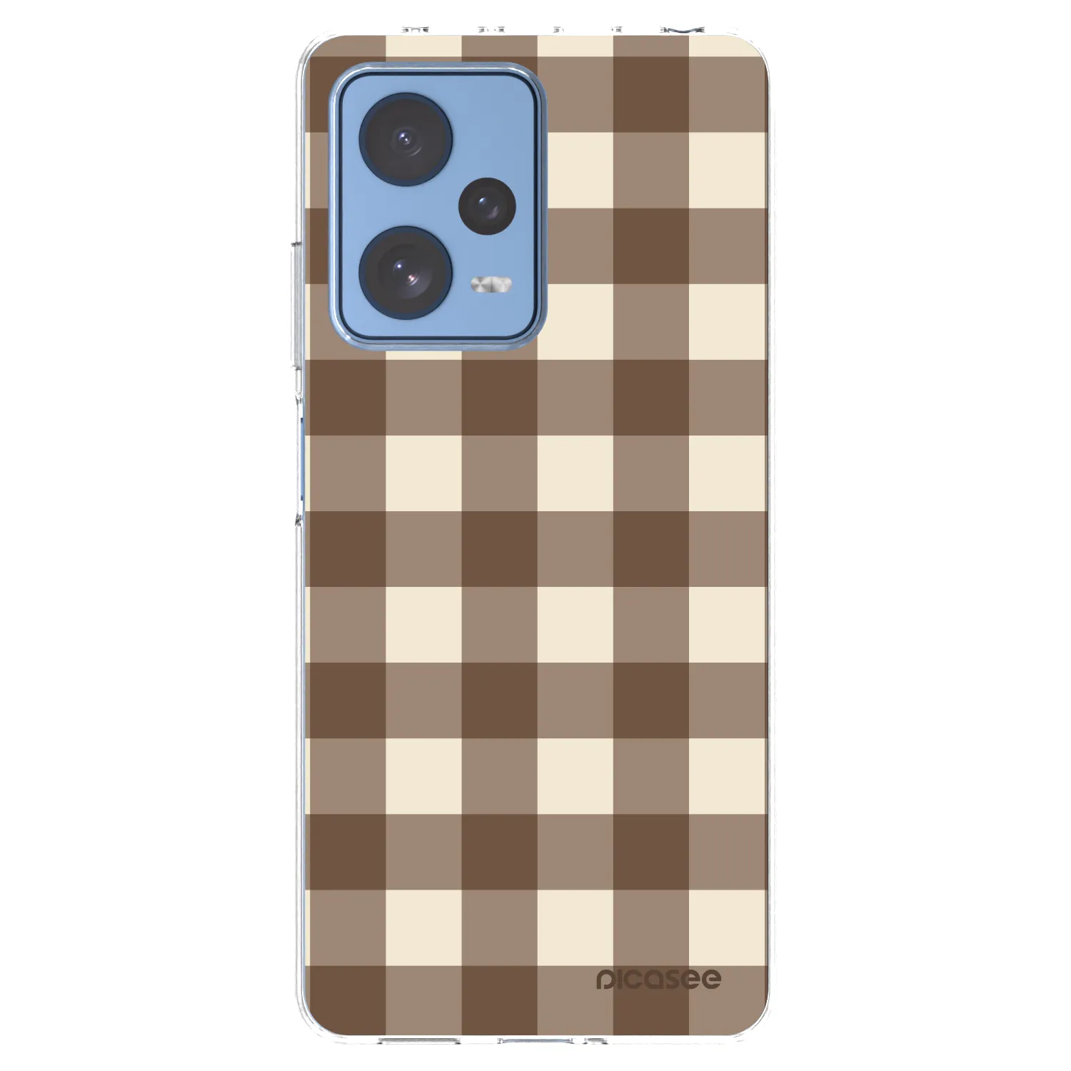 Picasee silikonový průhledný obal pro Xiaomi Redmi Note 12 Pro 5G - Brown grid