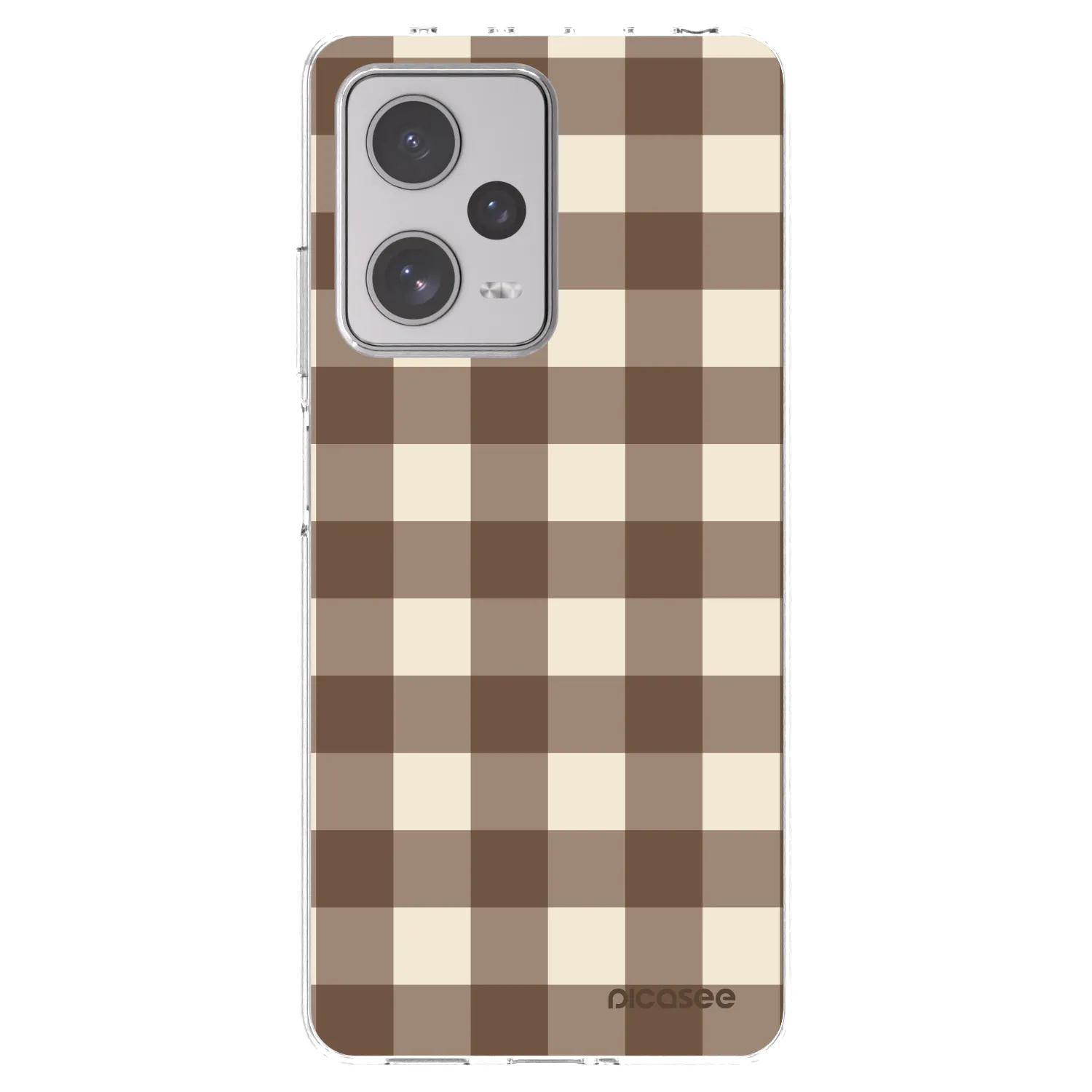 Picasee silikonový průhledný obal pro Xiaomi Redmi Note 12 Pro+ 5G - Brown grid