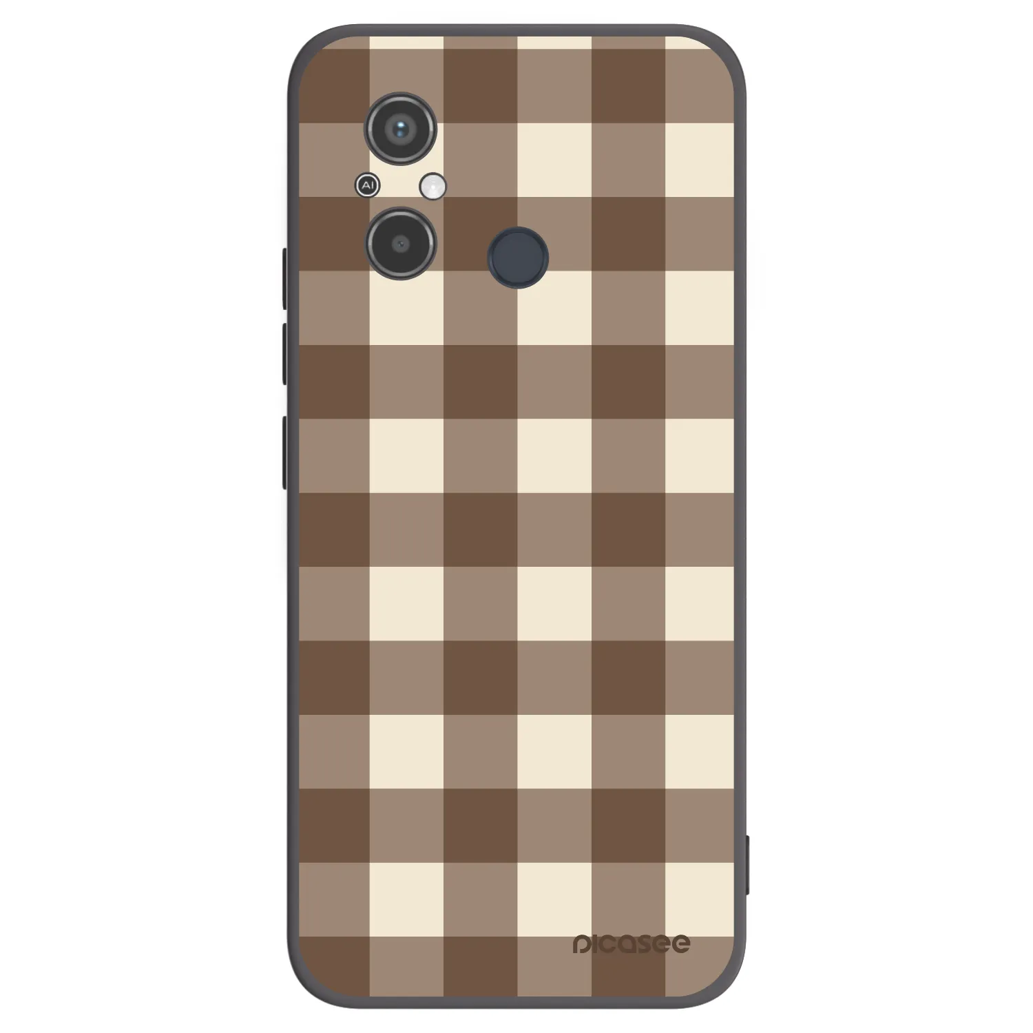 Picasee silikonový černý obal pro Xiaomi Redmi 12C - Brown grid