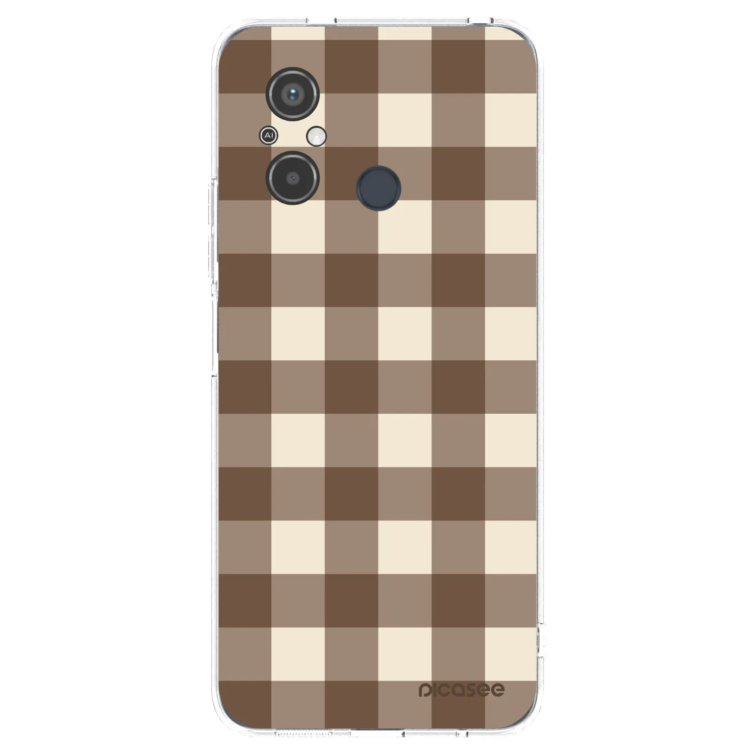 Picasee silikonový průhledný obal pro Xiaomi Redmi 12C - Brown grid
