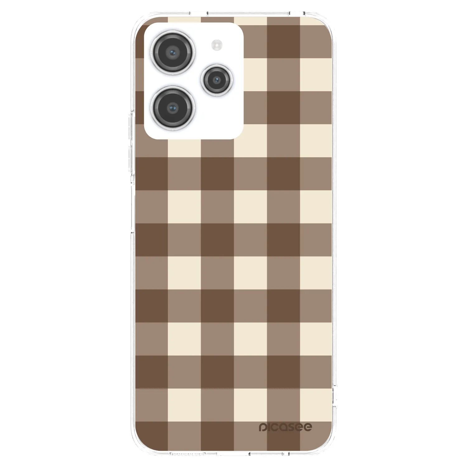Picasee silikonový průhledný obal pro Xiaomi Redmi 12 4G - Brown grid