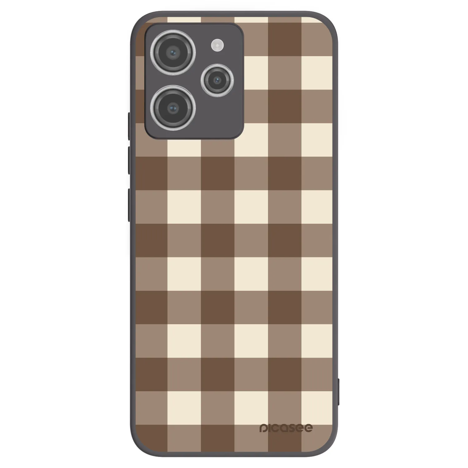 Picasee silikonový černý obal pro Xiaomi Redmi 12 4G - Brown grid
