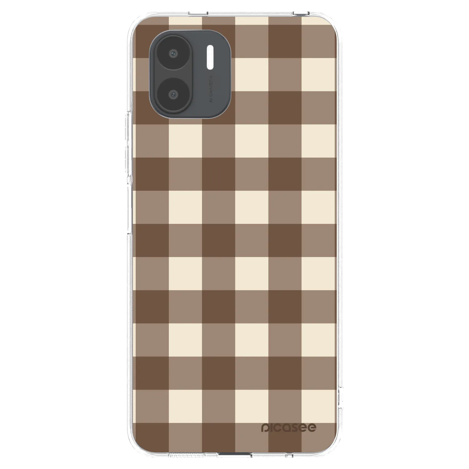 Picasee silikonový průhledný obal pro Xiaomi Redmi A2 - Brown grid