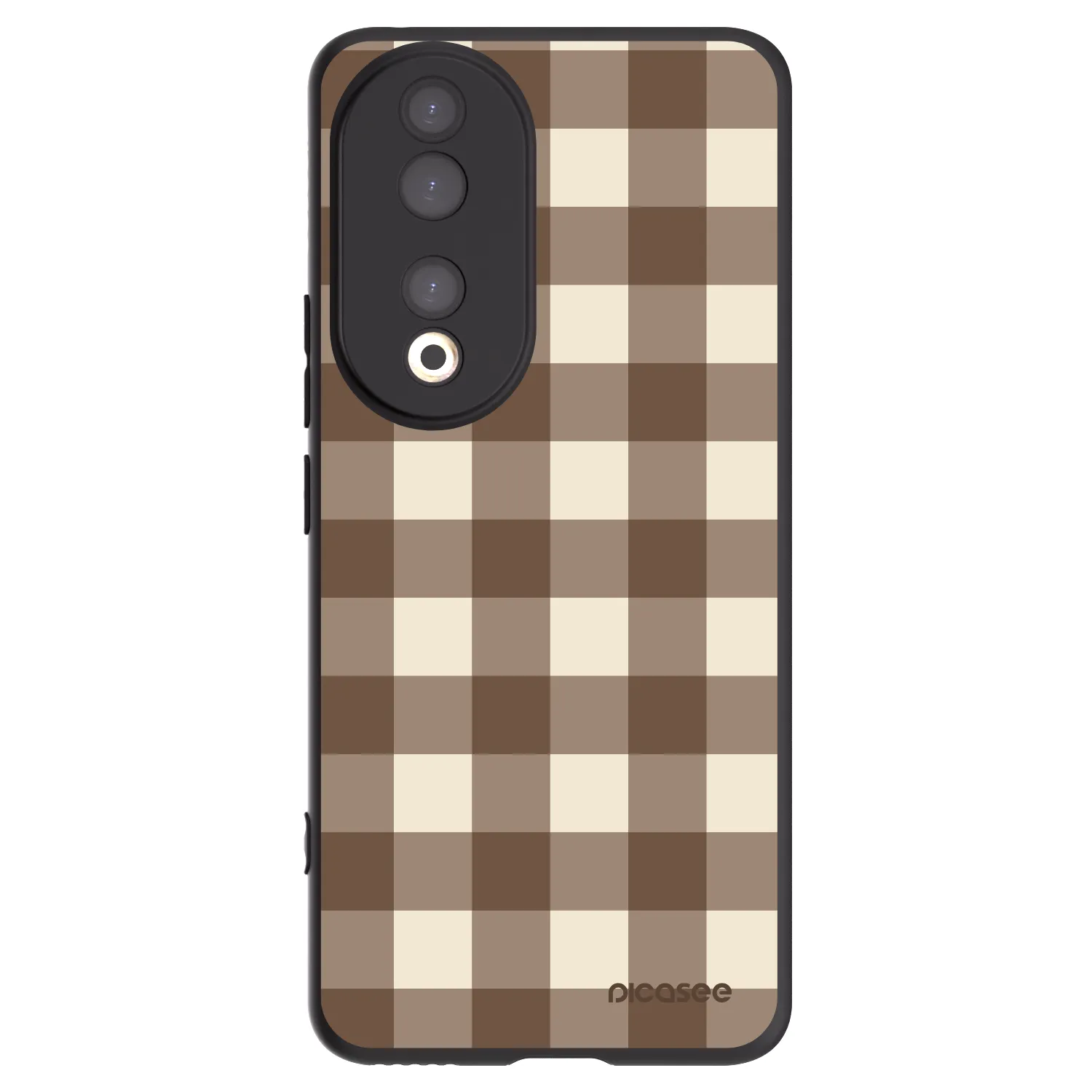 Picasee silikonový černý obal pro Honor 90 5G - Brown grid