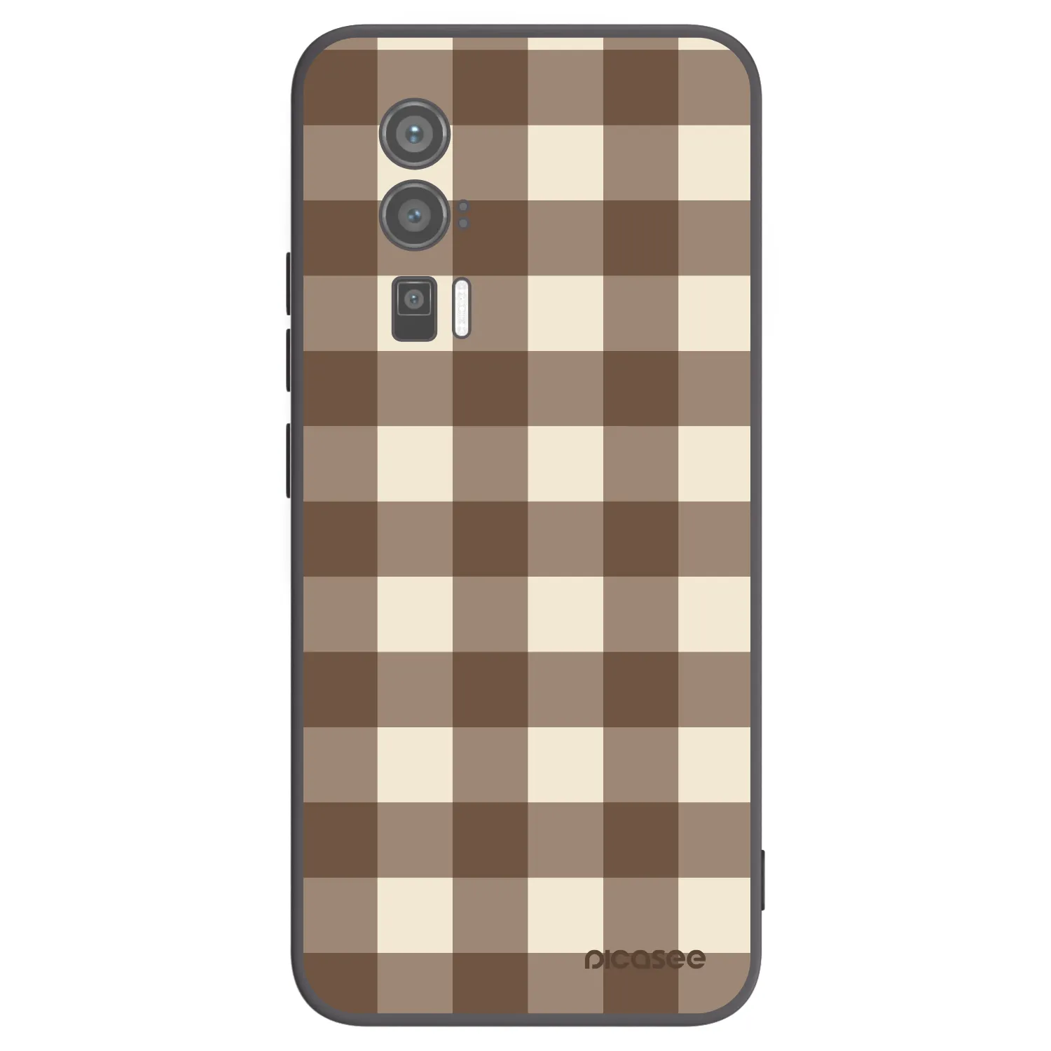 Picasee silikonový černý obal pro Xiaomi Poco F5 Pro 5G - Brown grid