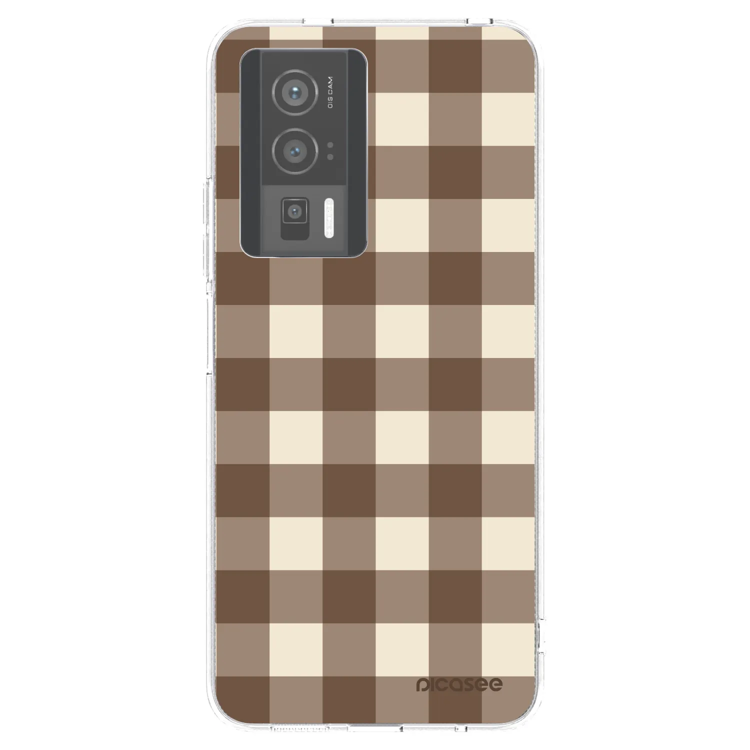 Picasee silikonový průhledný obal pro Xiaomi Poco F5 Pro 5G - Brown grid