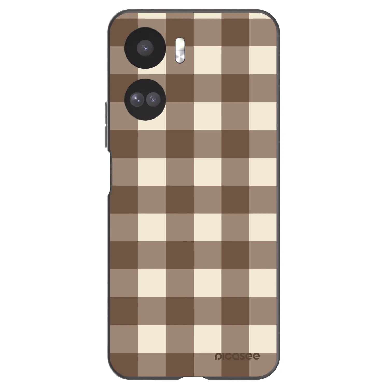 Picasee silikonový černý obal pro Honor 90 Lite 5G - Brown grid