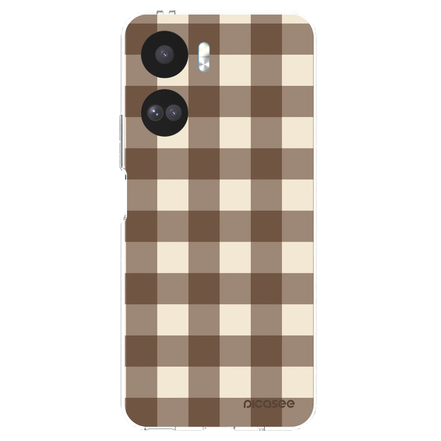 Picasee silikonový průhledný obal pro Honor 90 Lite 5G - Brown grid